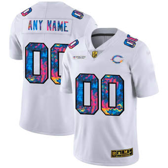 Men's Chicago Bears 2020 Customize White Crucial Catch Limited Stitched Jersey
